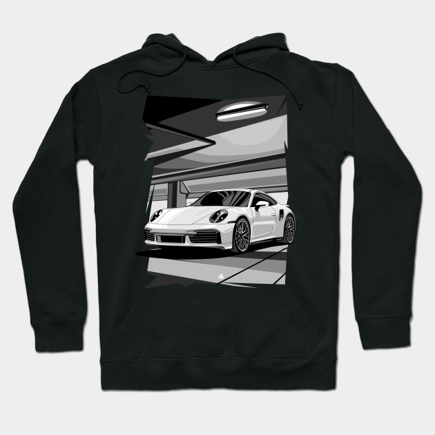 911 turbo illustration graphics Hoodie by ASAKDESIGNS